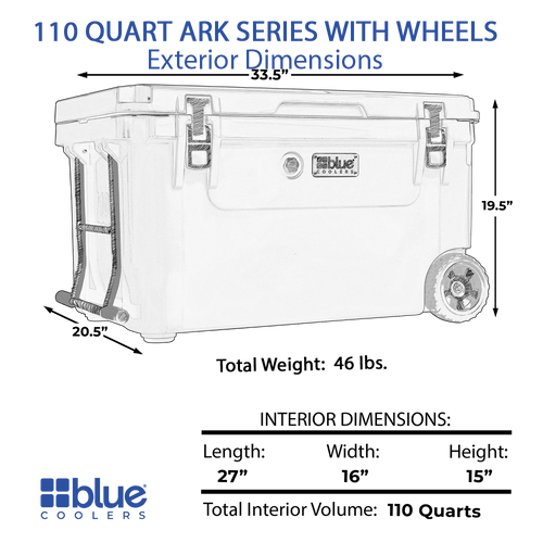 110 Quart Ark Series Roto-Molded Wheeled Cooler