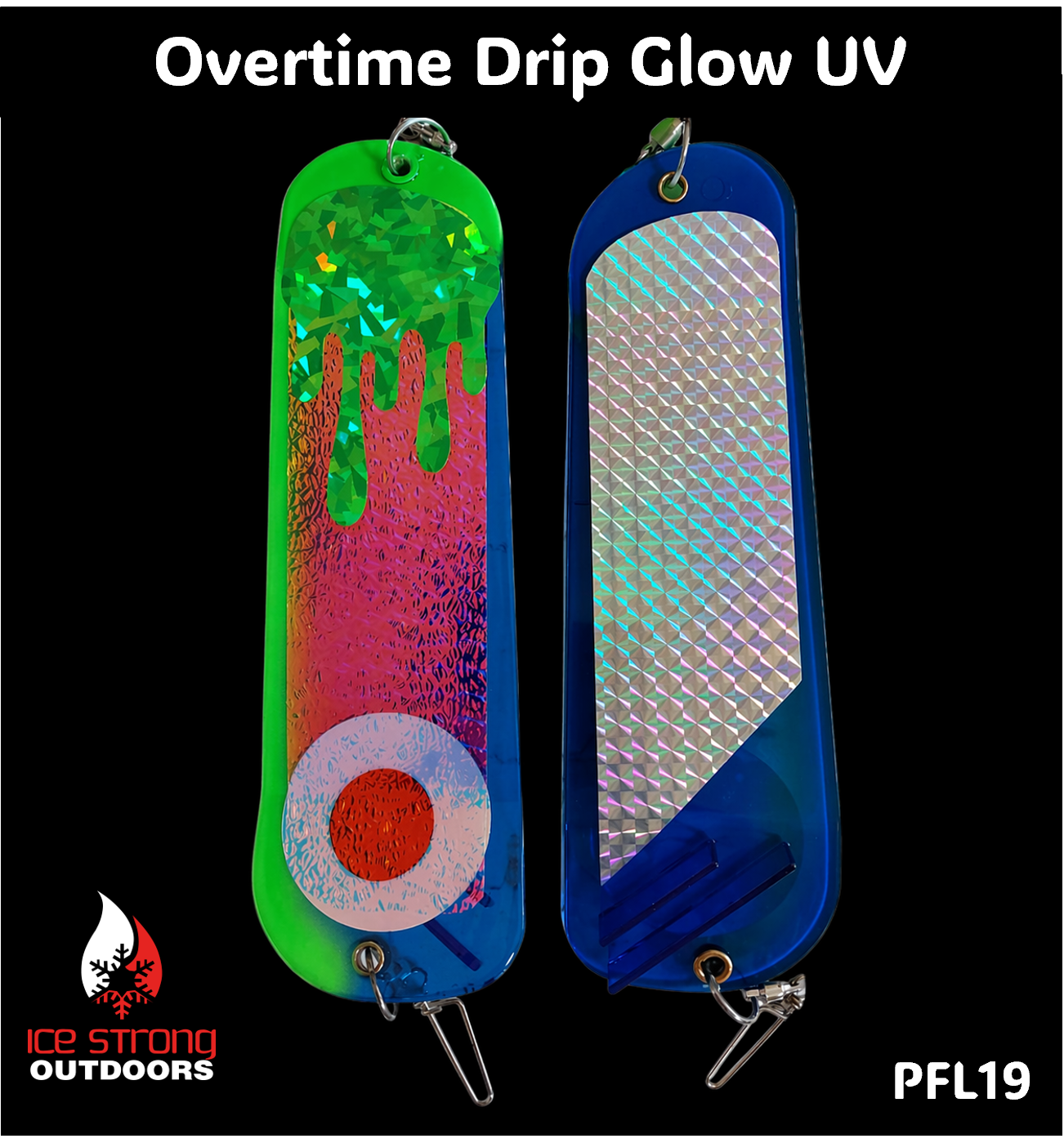 Ice Strong Outdoors - 8.5" Dual Fin Flasher Series - Painted Glow/UV Series - NEW DRIP SERIES LAUNCHED MAY 2026