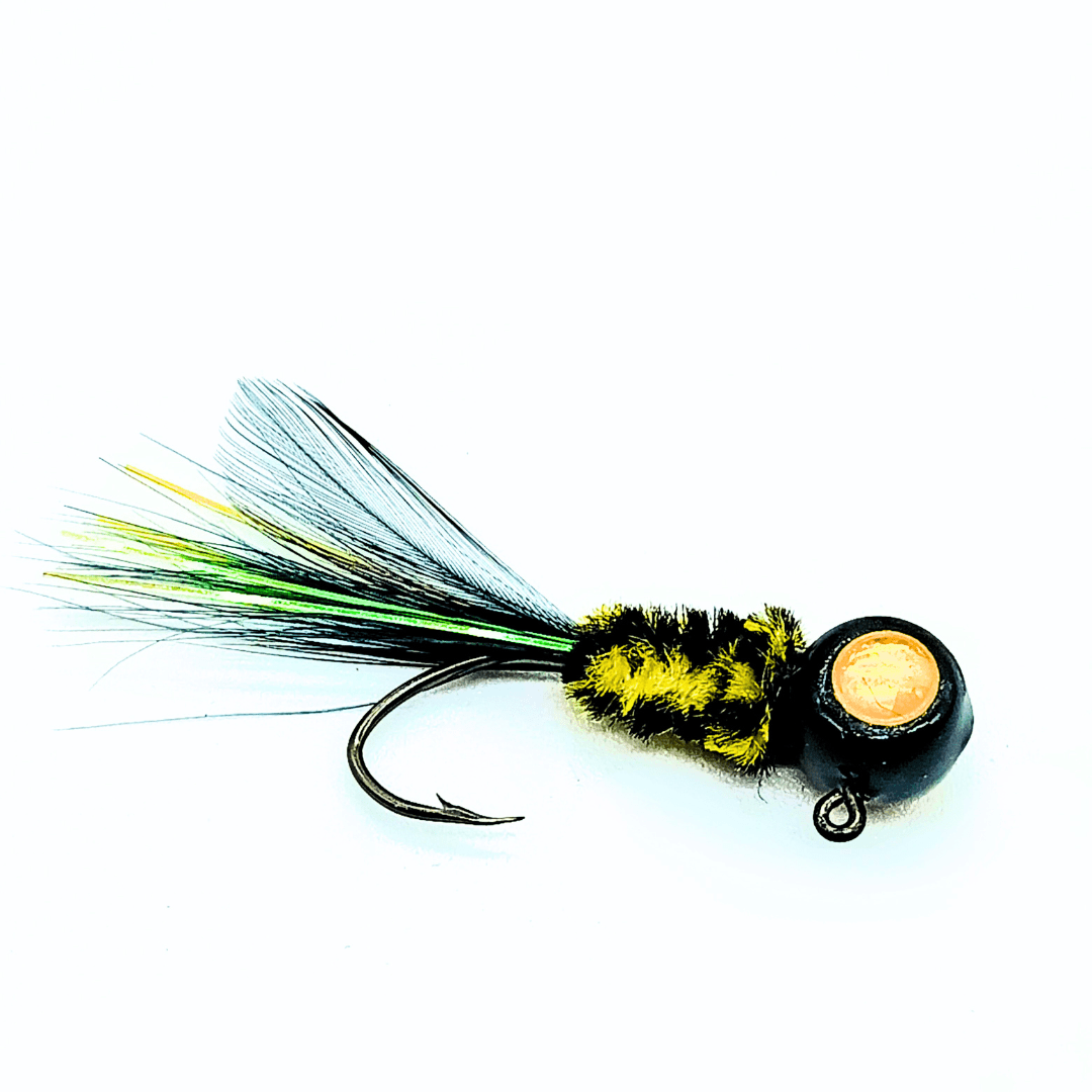 Hand Tied Crappie Jigs  - Rooster Hackle Tail