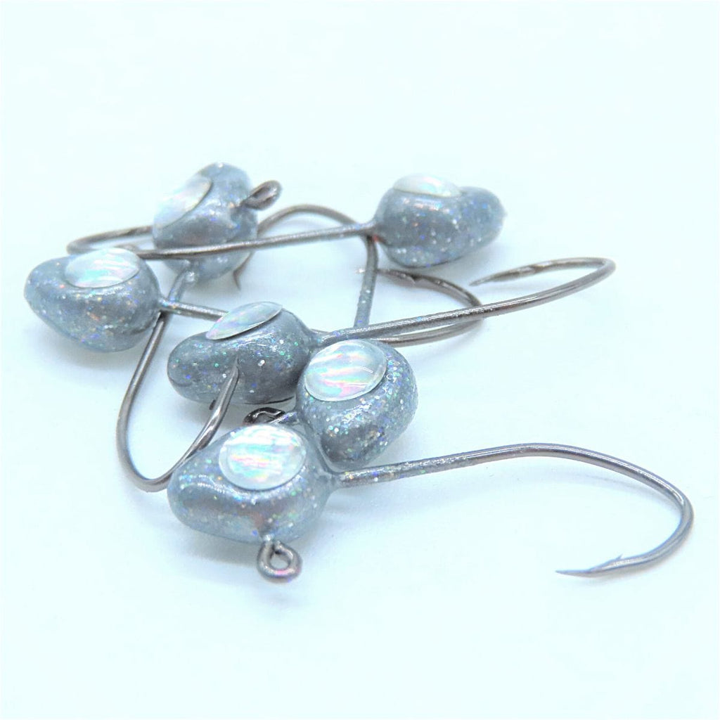 Free Style Minnow Jig Heads - 3D Eyes - 12 Pack - No Collar